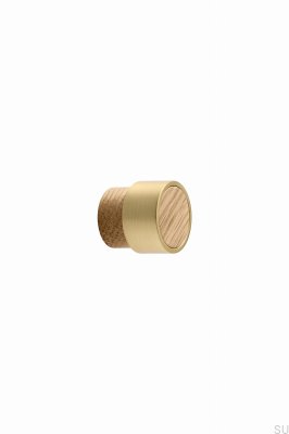 Pomo para mueble Radio Mini 26 en madera de roble con oro cepillado