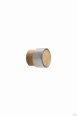 Pomo para mueble Radio Mini 26, madera, roble con plata