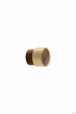 Pomo para mueble Radio Mini 26 en nogal italiano con oro cepillado