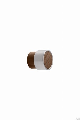 Pomo para mueble Radio Mini 26 en Nogal Italiano con Plata