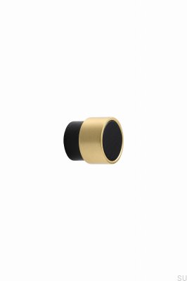 Pomo para mueble Radio Mini 26, madera de fresno negro con oro cepillado