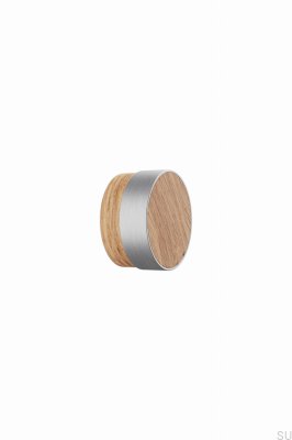 Pomo para mueble de madera Radio 49, roble con plata