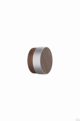 Pomo para mueble de madera Radio 49, nogal italiano con plata