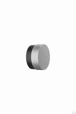 Pomo para mueble de madera Radio 49, fresno negro con plata