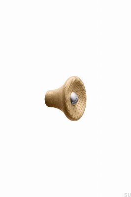 Pomo para mueble de madera Recta 38, roble con plata