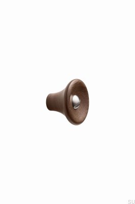 Pomo para mueble Recta 38 Madera Nogal Italiano Plata Pulida