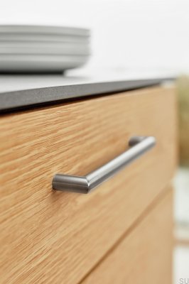 Tirador para mueble alargado Ángulo 224 H30 Plata Satinado