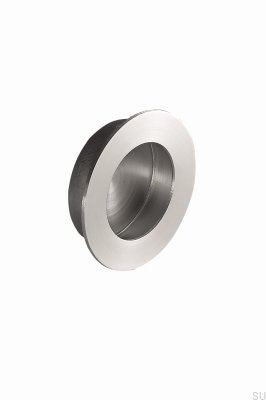 Tirador para mueble empotrado Redondo 50 Acero Plata Satinado