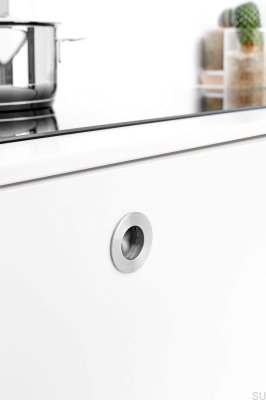 Tirador para mueble empotrado Redondo 50 Acero Plata Satinado