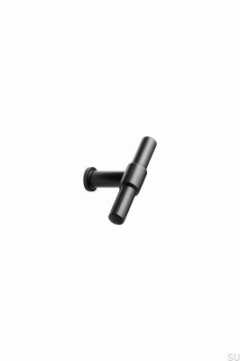 Perilla para muebles con nudo en T de 75 mm de acero y color negro mate