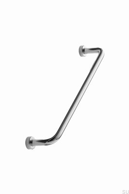 Tirador alargado para muebles Lounge 128 de acero pulido en plata