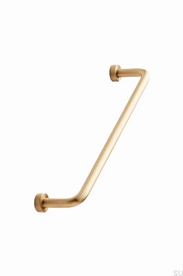 Tirador alargado para muebles Lounge 128 de latón dorado cepillado