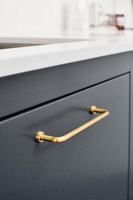 Tirador largo para mueble Lounge 128 Latón Dorado Pulido