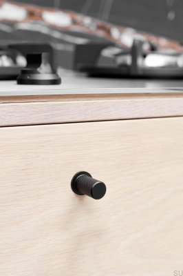 Pomo para muebles Harlequin 17 de acero negro mate