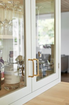 Tirador para mueble tubular largo 96 Latón Dorado Pulido Sin Barnizar