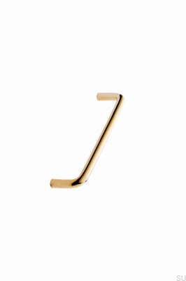 Tirador para mueble tubular largo 128 Latón Dorado Pulido Sin Barnizar