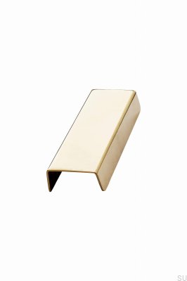 Tirador para muebles con borde Patina 96, latón dorado pulido sin barnizar