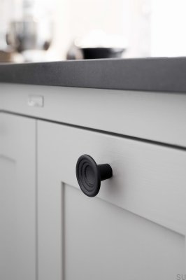 Pomo para mueble Fleur 46.1 Hierro fundido Negro mate