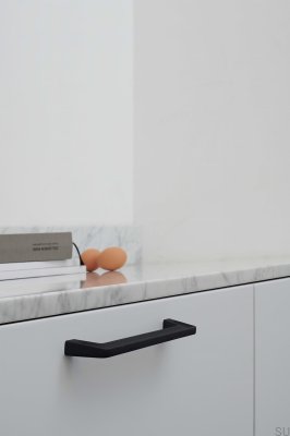 Tirador alargado para mueble Pagoda 160, hierro fundido, negro mate