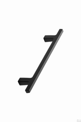 Tirador alargado para muebles Pen 128, hierro fundido, negro mate