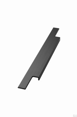 Tirador empotrado para muebles Trim 596, aluminio cepillado negro mate