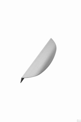 Tirador para muebles Edge Bow 200 de aluminio plateado