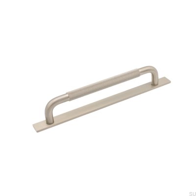 Tirador para mueble rectangular Helix 160 aluminio plateado con arandela