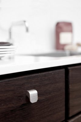 Tirador para mueble rectangular Fall 16 Aluminio Plata