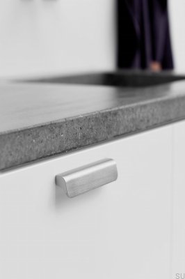Tirador para mueble rectangular Fall 128 Aluminio Plata