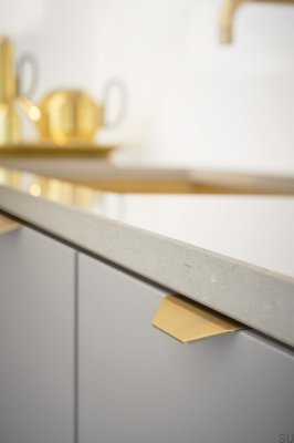 Tirador para mueble Blaze 2 20 cantos, aluminio cepillado dorado