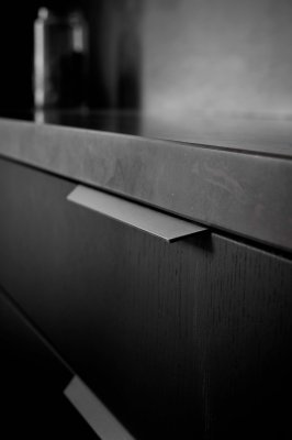 Tirador para mueble borde Blaze 2 2x80, aluminio cepillado antracita