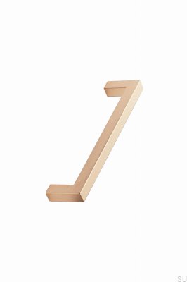 Tirador para mueble rectangular Square 10 128, aluminio cepillado y dorado