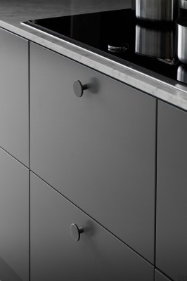 Pomo para mueble Plato 42 Aluminio Antracita Cepillado
