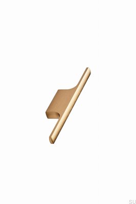 Tirador para mueble rectangular Tau 32, aluminio cepillado dorado
