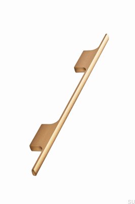 Tirador para mueble rectangular Tau 160, aluminio cepillado dorado