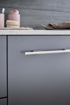 Tirador para mueble longitudinal Tau 160, aluminio, plata