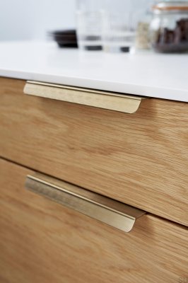 Tirador para mueble Accent 160 edge, aluminio cepillado dorado