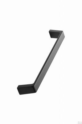 Tirador para mueble alargado Seam 160, aluminio, negro mate