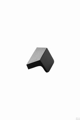 Tirador para mueble rectangular Sobre 32, Aluminio, Negro mate, Cepillado