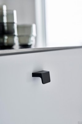 Tirador para mueble rectangular Sobre 32, Aluminio, Negro mate, Cepillado