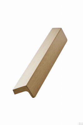 Tirador para mueble alargado Sobre 160, aluminio cepillado y dorado