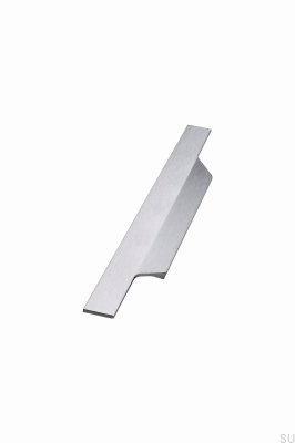 Tirador para muebles con borde cepillado plateado y aluminio Coda 446