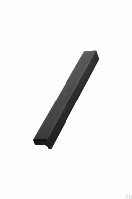 Tirador para mueble rectangular Elan 160+544+1088 Aluminio Negro Mate Cepillado
