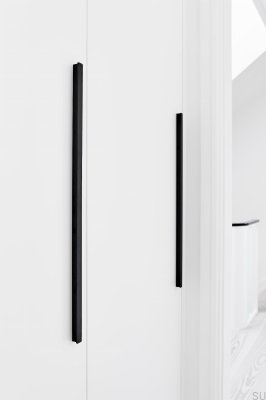 Tirador para mueble rectangular Elan 160+544+1088 Aluminio Negro Mate Cepillado