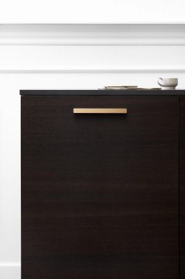 Tirador para mueble alargado Elan 160, aluminio cepillado y dorado