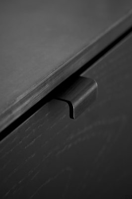 Tirador para mueble Artisan 20 edge, Aluminio, Negro mate, Cepillado