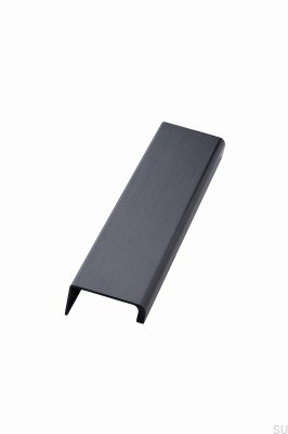 Tirador para mueble Artisan 160 edge, Aluminio, Negro mate, Cepillado