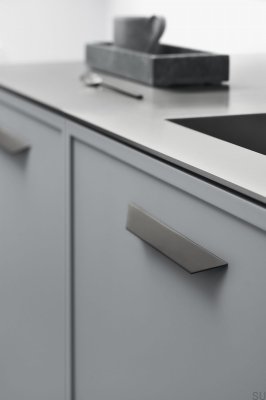 Tirador para mueble rectangular Streamline 96, Aluminio, Negro mate