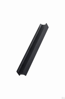 Tirador para mueble longitudinal Track 160, Aluminio, Negro mate, Cepillado