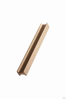 Tirador para mueble longitudinal Track 160+544, aluminio cepillado dorado